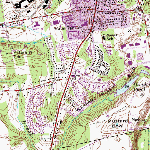 Topographic Map of Rocky Hill Volunteer Fire Department Station 3 Headquarters, CT