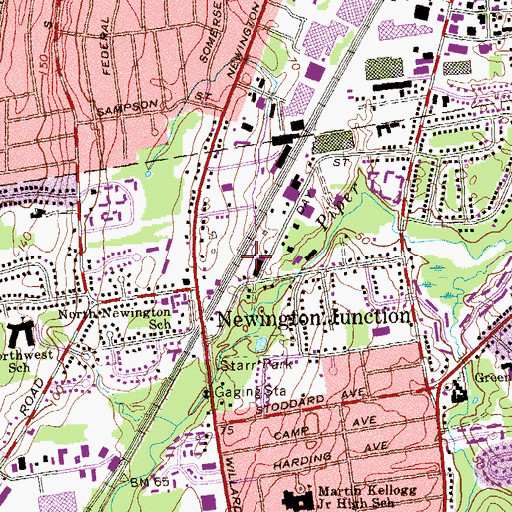 Topographic Map of Fire Station Number 3, CT