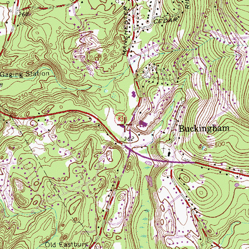 Topographic Map of Glastonbury Volunteer Fire Department Company 4, CT