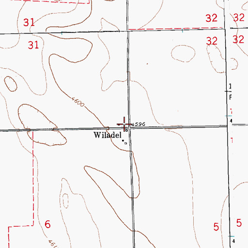 Topographic Map of Wiladel, CO