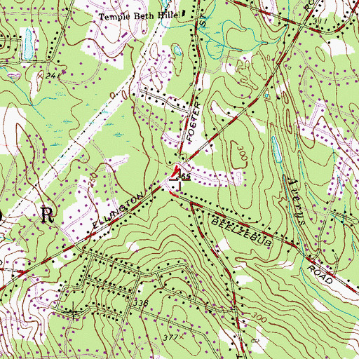 Topographic Map of South Windsor Volunteer Fire Department Company 2, CT