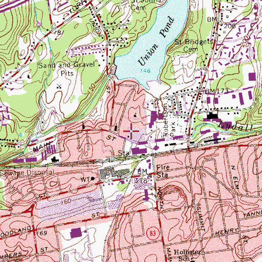 Topographic Map of First Church of Christ Scientist, CT