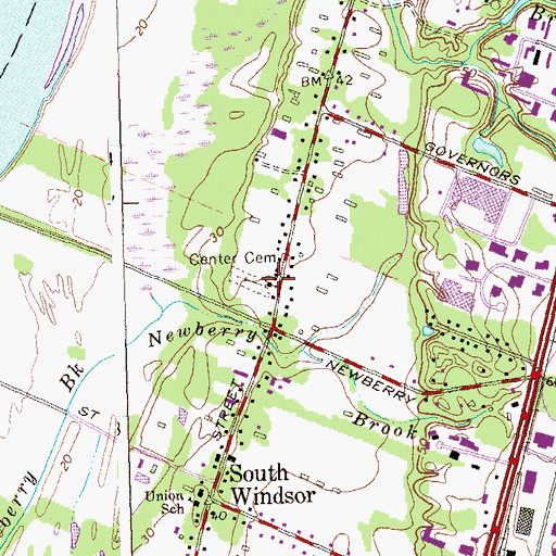 Topographic Map of First Congregational Church, CT