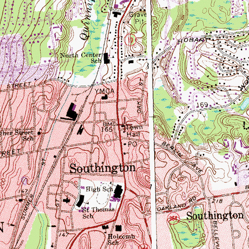Topographic Map of First Congregational Church, CT
