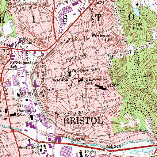 Topographic Map of First Congregational Church, CT