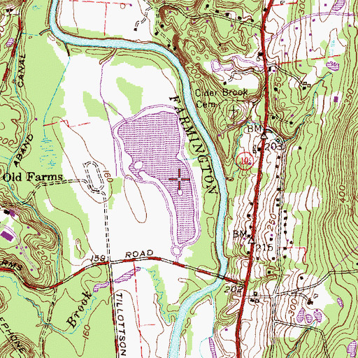 Topographic Map of Fisher Meadows Recreation Area, CT