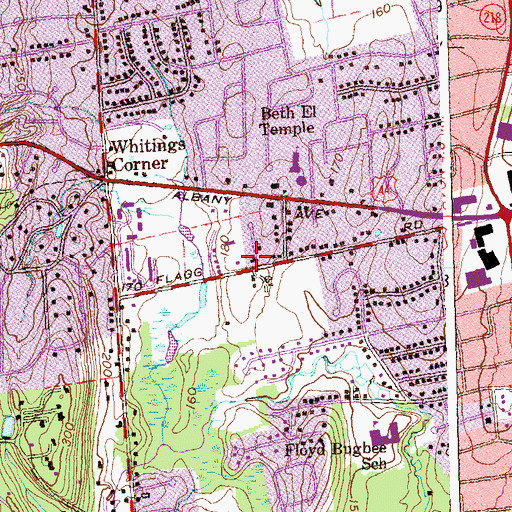 Topographic Map of Flagg Road United Church, CT