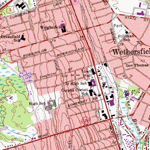 Topographic Map of Francis Green, CT