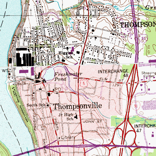 Topographic Map of Freshwater Plaza Shopping Center, CT
