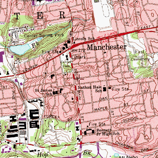 Topographic Map of Full Gospel Church, CT