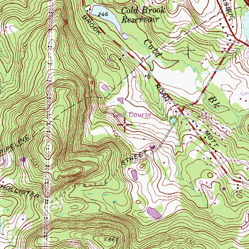 Topographic Map of Glastonbury Country Club, CT
