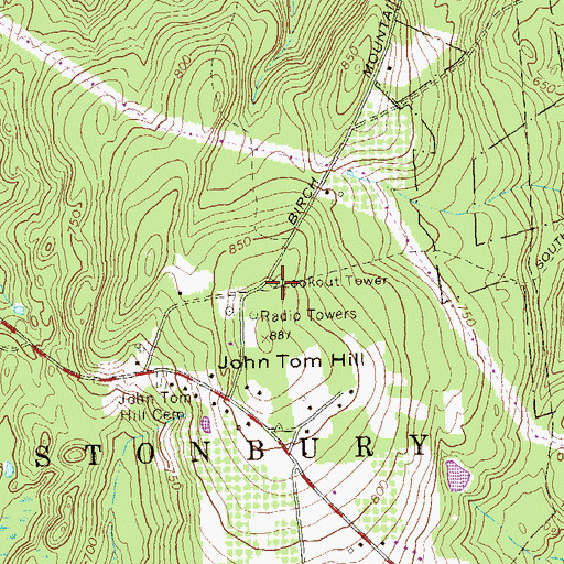 Topographic Map of Glastonbury Fire Tower, CT