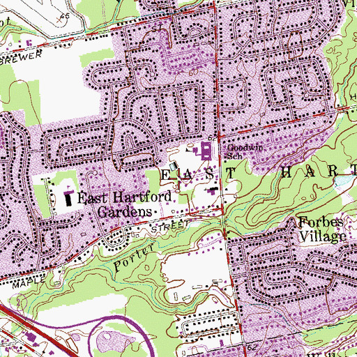 Topographic Map of Goodwin Playground, CT