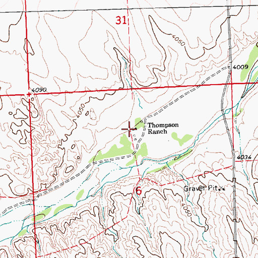Topographic Map of Thompson Ranch, CO