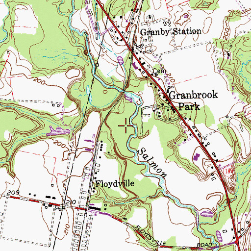 Topographic Map of Granbrook Park, CT