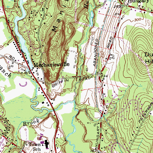 Topographic Map of Granby Pentecostal Tabernacle, CT