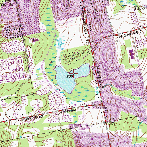 Topographic Map of Griswold Reservoir, CT