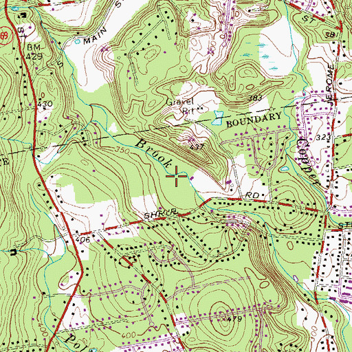 Topographic Map of H C Barnes Nature Center, CT
