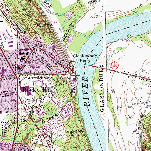 Topographic Map of Hales Landing, CT