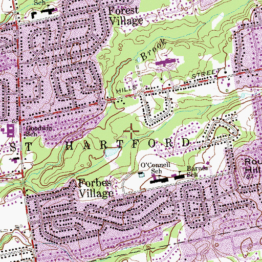 Topographic Map of Hale Music Shell, CT