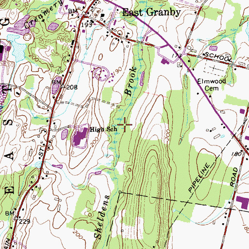 Topographic Map of Halfmoon Marsh, CT