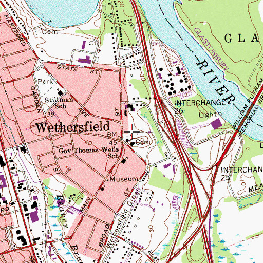 Topographic Map of Hanmer Park, CT