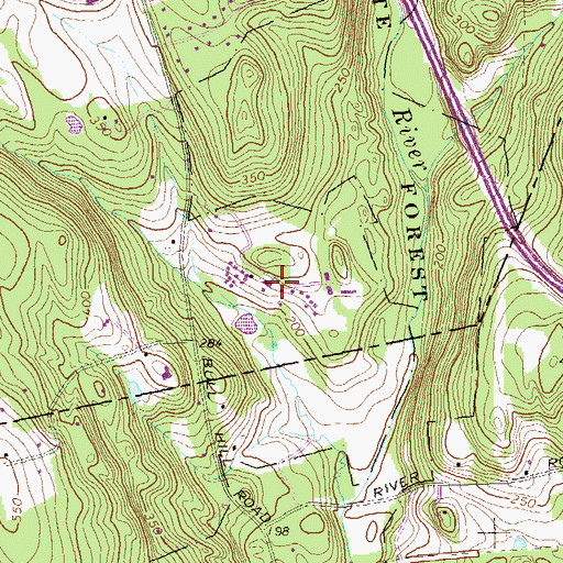 Topographic Map of Hartford County 4-H Camp, CT