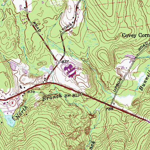 Topographic Map of Har-Bur Middle School, CT