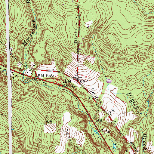 Topographic Map of Hempsted Hill Club, CT