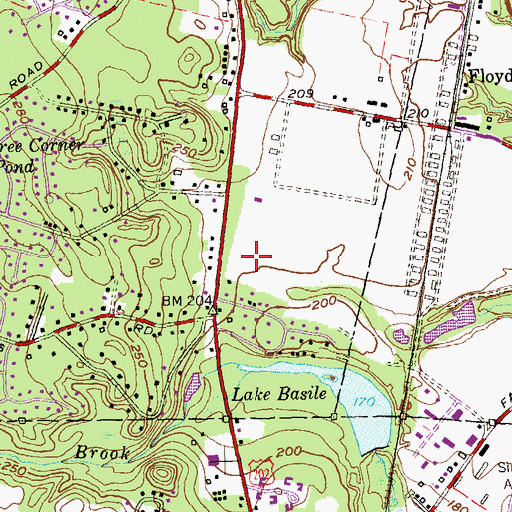 Topographic Map of His Lordships Industrial Park, CT
