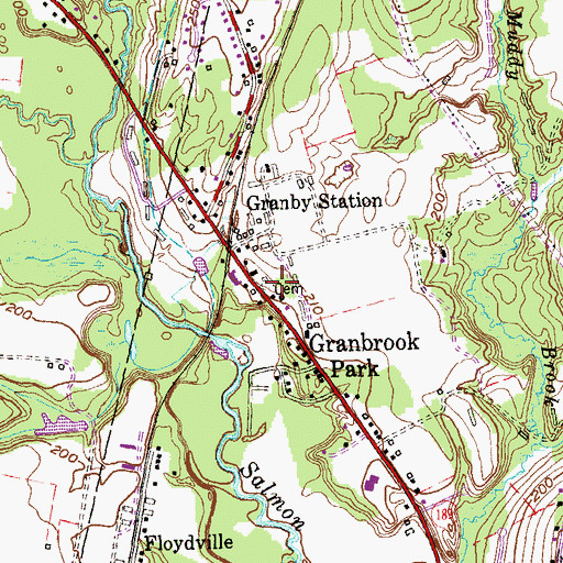Topographic Map of Holcomb Cemetery, CT