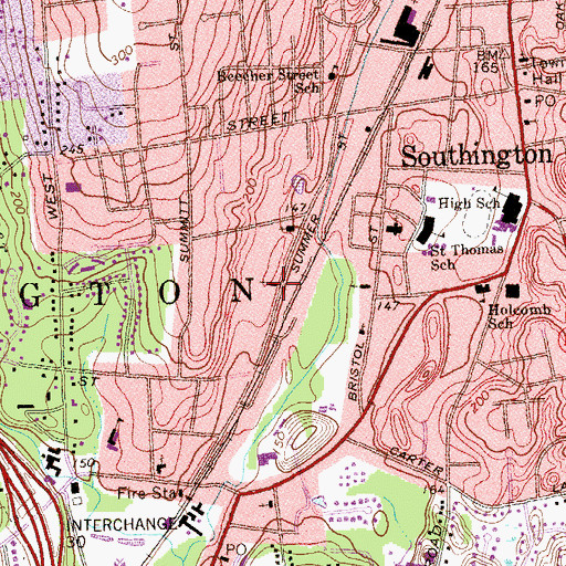 Topographic Map of Holy Trinity Polish Catholic Church, CT