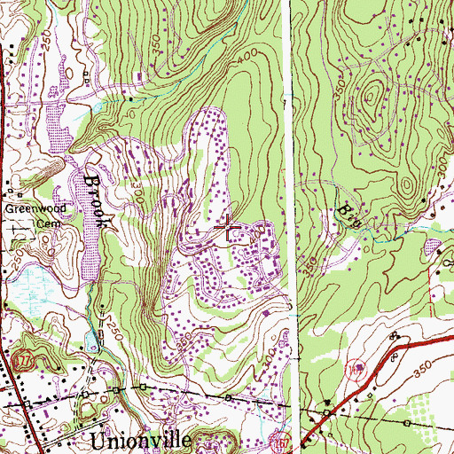 Topographic Map of Huckleberry Hill, CT
