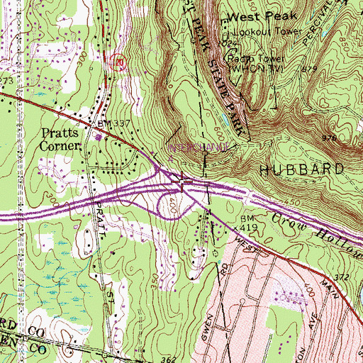 Topographic Map of Interchange 4, CT