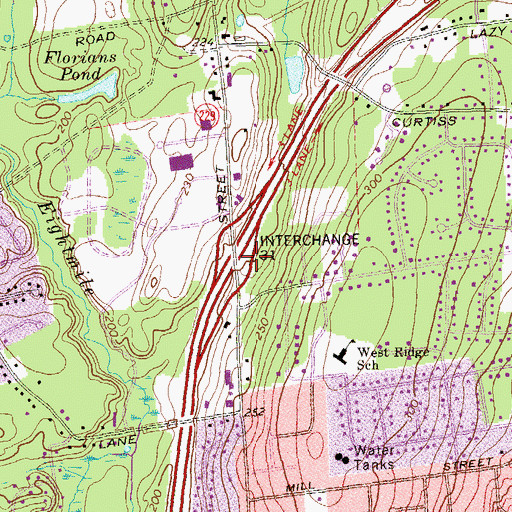 Topographic Map of Interchange 31, CT