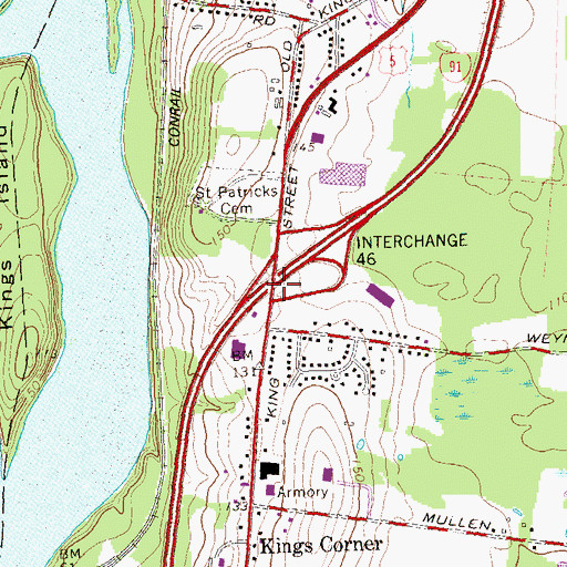 Topographic Map of Interchange 46, CT