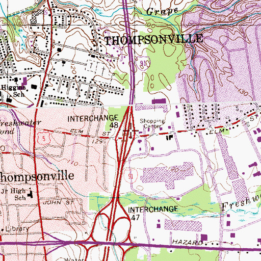 Topographic Map of Interchange 48, CT
