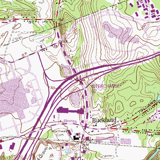 Topographic Map of Interchange 62, CT