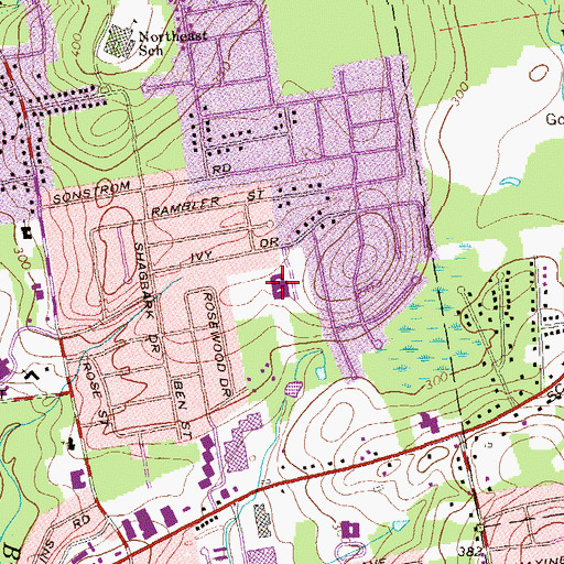 Topographic Map of Ivy Drive School, CT