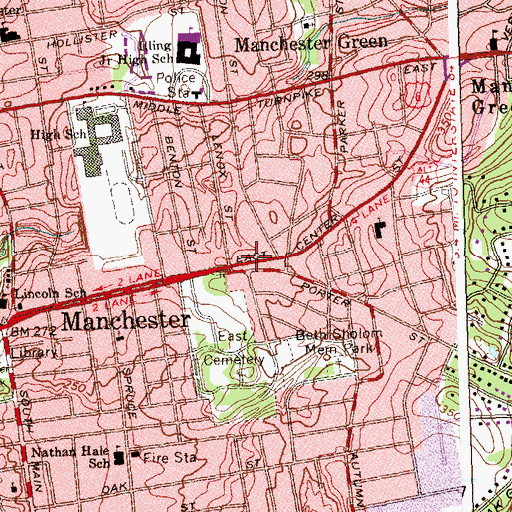 Topographic Map of Jarvis Shopping Center, CT