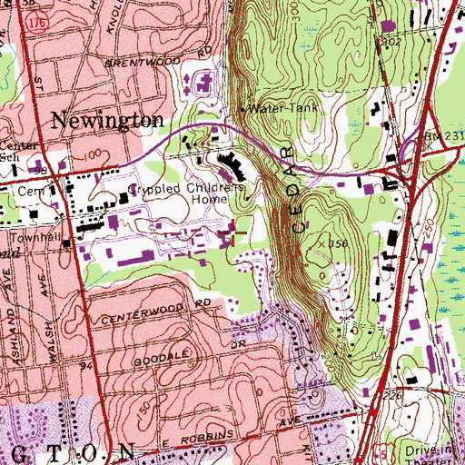 Topographic Map of Jefferson House, CT
