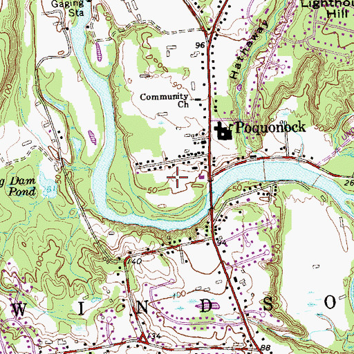 Topographic Map of John R Welch Park, CT
