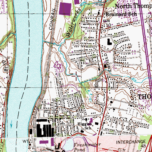 Topographic Map of Lafayette Park, CT