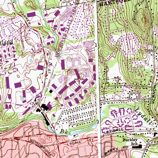 Topographic Map of Manchester Industrial Park, CT