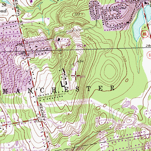 Topographic Map of Manchester Recreation Center, CT