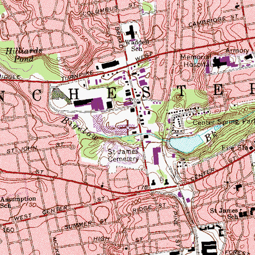 Topographic Map of Manchester Shopping Center, CT