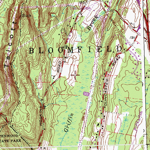 Topographic Map of Marion K Wilcox Park, CT