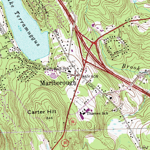 Topographic Map of Marlboro Post Office (historical), CT