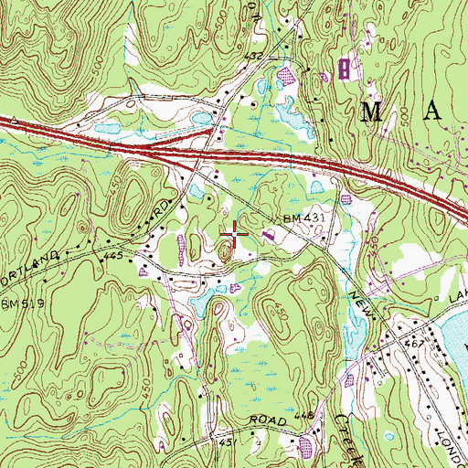 Topographic Map of Marlborough Industrial Park, CT