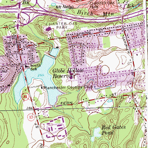Topographic Map of Martin Elementary School, CT